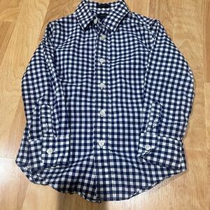 Crewcuts Toddler Boy Navy and White Gingham Button Up Shirt
